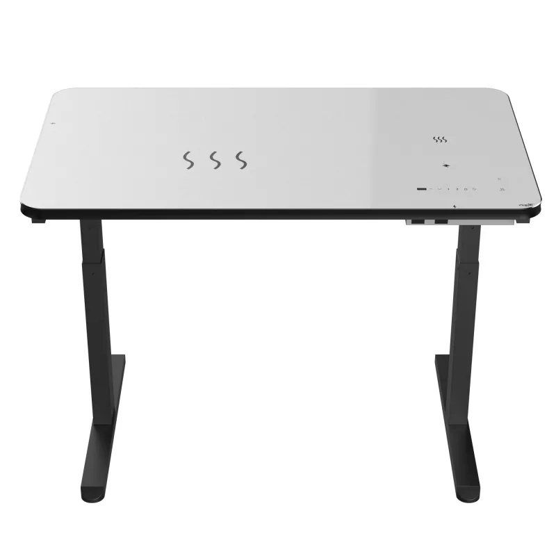 ब्लॅक ग्लास बोर्ड ड्युअल मोटर इलेक्ट्रिक लिफ्टिंग टेबल